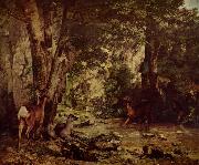 Gustave Courbet Rehbock im Wald oil